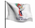 FIFA Beach Soccer World Cup UAE 2024 Flag. 2D Rendering Illustration.