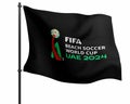 FIFA Beach Soccer World Cup UAE 2024 Flag. 2D Rendering Illustration.