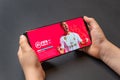 FIFA Mobile football simulation video game published by EA Sports on modern smart phone close-up