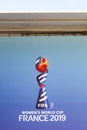 Fifa women`s world cup 2019 in France logo on a wall