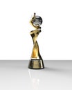 FIFA Womenâs World Cup 2023 trophy with logo isolated background Royalty Free Stock Photo