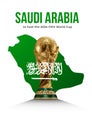 Fifa World Cup 2034 host Saudi Arabia with trophy