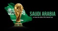 Fifa World Cup 2034 host Saudi Arabia with trophy