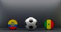 FIFA World Cup 2022 Cameroon vs Ecuador, Flag Cameroon and Ecuador, football Cameroon Ecuador, 3D work and 3D image