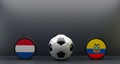 FIFA World Cup 2022 Ecuador vs France, Flag Ecuador and France, football Ecuador France, 3D work and 3D image