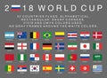 Fifa World Cup 2018 Flags Of 32 Countries