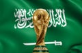 Fifa World Cup 2034 host Saudi Arabia with trophy