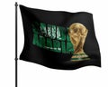 Fifa World Cup 2034 host Saudi Arabia with trophy Royalty Free Stock Photo