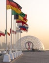 FIFA World Cup Qatar 2022 Official Countdown Clock at the corniche Royalty Free Stock Photo