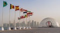 FIFA World Cup Qatar 2022 Official Countdown Clock at the corniche Royalty Free Stock Photo
