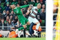 2022 FIFA World Cup Qualifier, Ireland versus Portugal; Callum Robinson is fouled by Pepe