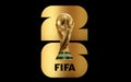 Fifa 26 world cup Trophy golden. isolated background. 3d rendering illustration