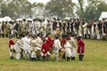 A fife and drum group of musicians wait for the beginning of the 225th Anniversary of the Victory at Yorktown, a reenactment of th Royalty Free Stock Photo