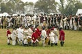 A fife and drum group of musicians wait for the beginning of the 225th Anniversary of the Victory at Yorktown, a reenactment of th