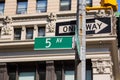 Fift avenue sign 5 th Av New York Mahnattan