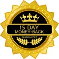 Fifteen Day Money Back Luxury Gold Label Icon