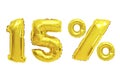 Fifteen percent from balloons golden color