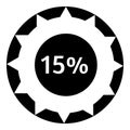 Fifteen percent download internet icon