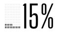 Fifteen percent people chart graphic, 15 percentage vector diagram