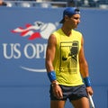 Fifteen times Grand Slam Champion Rafael Nadal of Spain practices for US Open 2017 Royalty Free Stock Photo