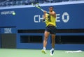 Fifteen times Grand Slam Champion Rafael Nadal of Spain practices for US Open 2017 Royalty Free Stock Photo