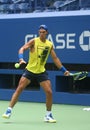 Fifteen times Grand Slam Champion Rafael Nadal of Spain practices for US Open 2017 Royalty Free Stock Photo