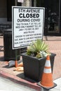 Fifth Ave CLOSED during COVID sign