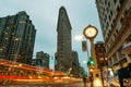 Fifth Avenue Clock with the Flatiron Building, New York City, USA Royalty Free Stock Photo