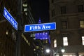 Low angle view of Fifth Avenue Sign New York Royalty Free Stock Photo