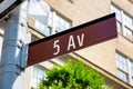 Fifth Avenue street sign in New York Royalty Free Stock Photo