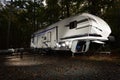 Fifth wheel toy hauler at Falls Lake North Carolina