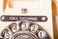 Fifties British vintage ivory telephone - dial macro detail