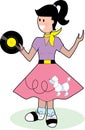 Fifties Girl Royalty Free Stock Photo