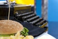 Fifties style - hamburger and typewriter