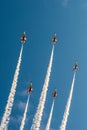 Fiftieth anniversary of the Singapore 50 years National Day rehearsal, fighter formation flew over the city Royalty Free Stock Photo