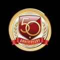 Fifty Anniversary Red Shield Luxury Badge