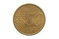 Fifty cent euro coin Royalty Free Stock Photo