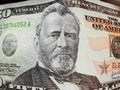 fifty dollar bill obverse. portrait of U.S. statesman inventor and diplomat Ulysses Grant Royalty Free Stock Photo