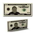 Fifty dollar paper bill banknote