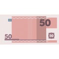 Fifty euro banknote vector icon isolated on white Royalty Free Stock Photo