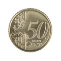 Fifty Euro Cent Coin Royalty Free Stock Photo