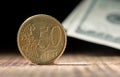 Fifty euro cents close up on black background Royalty Free Stock Photo