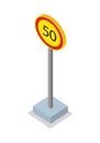 Fifty Kilometres Per Hour Speed Limit Sign