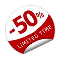 Sticker fifty percent off for a limited time