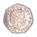 Fifty pence coin