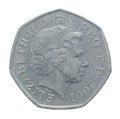 Fifty pence Royalty Free Stock Photo