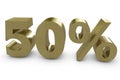 Fifty percent in 3d Royalty Free Stock Photo