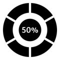 Fifty percent download internet icon, simple style