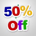 Fifty Percent Off Means Sale Promo And Discounts Royalty Free Stock Photo