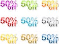 Fifty percent off sticker Royalty Free Stock Photo